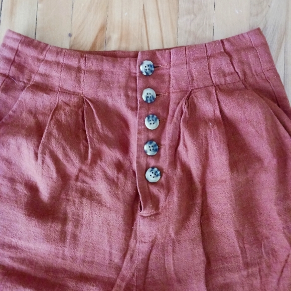 Linen blend high waisted pants - Picture 2 of 5